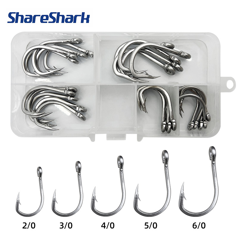 Fishing Hook Assortment - ShareShark 25pcs/box 10884 Stainless Steel Heavy