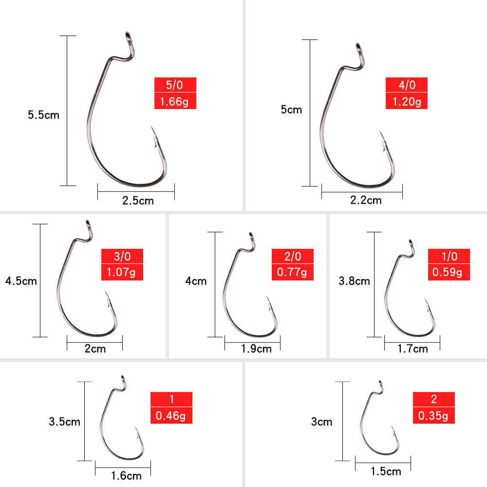 LUSHAZER 10pcs/lot Carbon Stee - Fishing Hook Offset review and price