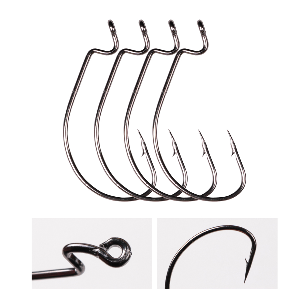 LUSHAZER 10pcs/lot Carbon Stee - Fishing Hook Offset review and price