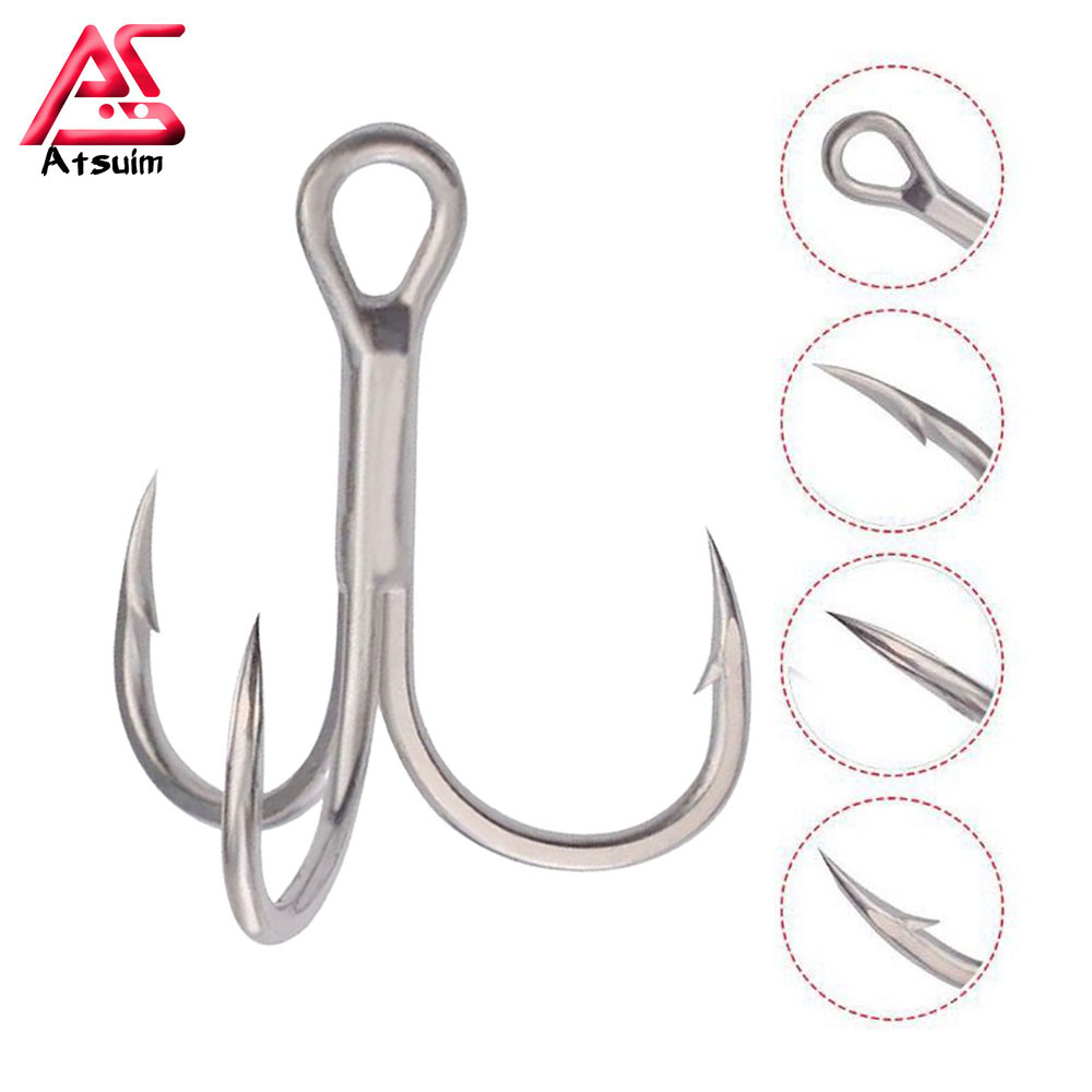 AS 100pcs Treble Hooks 4X Stro - Fishing Hook Assortment review and price